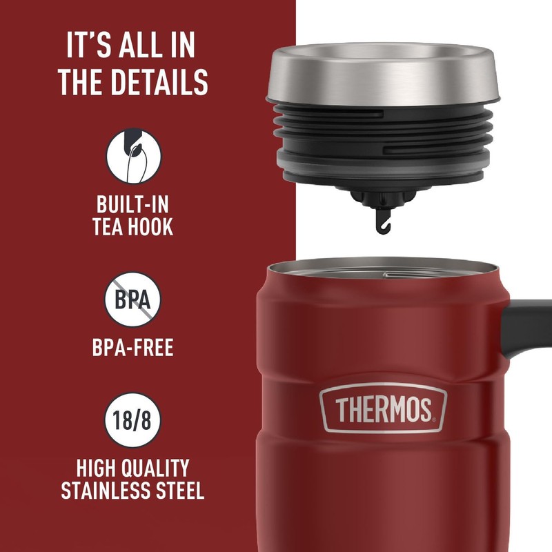 THERMOS Stainless King Taza de viaje aislada al aspiradora, 16