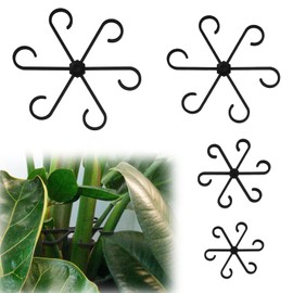 BOXOB 12pcs Plant Stem Support, 4 Sizes Flower Plant Stem Hook Stakes Trellis Reusable Climbing Houseplant Stem Supports Plants Climbing Rack for Different Plantfor (Black)
