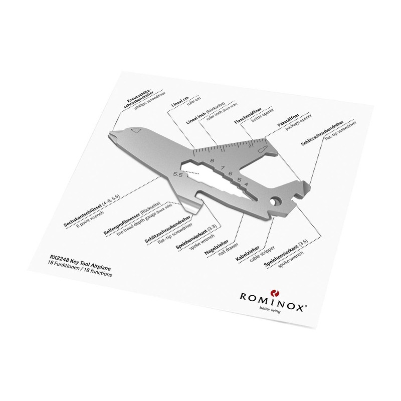 Gift Item: Rominox Key Tool/Aeroplane, 18 Functions, Keytool Key Ring