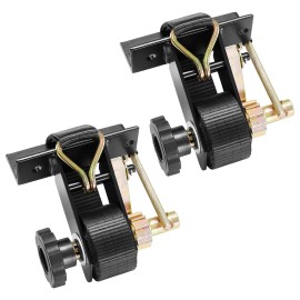 2-Piece Black Square Tube Mount Ladder Rack Ratchet Straps 1.5 Wide X 7.4 ft Long with Double J-Hooks 50"Quantity: 2 Piece
