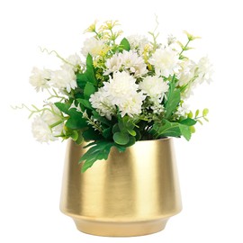 Decor Trends Gold Planter Flower Pots 6 inch Decorative Plant Pots for Indoor Gold Brass Succulent Plant Pots Containers (Dia 6 inch), Small 5.9‘’