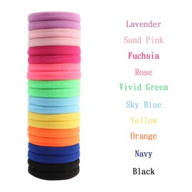 Seamless Hair Band Small Hair Ties Ponytail Holder No Crease Damage 4cm (10 Muilt Colour Set)
