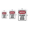 Portrait Round Plus Notice Please Lock Door Wall or Door
