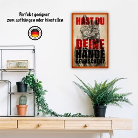 Cat - Hands Washed Sign Funny Gift Idea - 20 x 30 cm Made of Sturdy Hard Foam Board in 3 mm Thickness