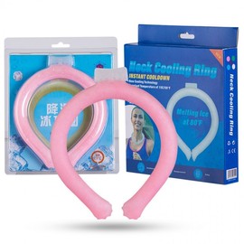 Portable Neck Cooler Ice Band & Cool Scarf BJ37 Blue Constant Temperature 18-Degree OPP Wrap 10ea