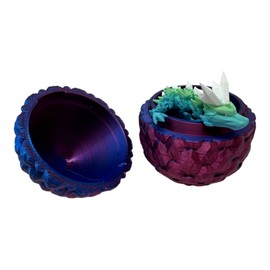 3D Printed Dragon Egg with Dragon Inside, Articulated Crystal Dragon in Egg, Executive Dragon Fidget Desk Toy for Gifts, Office Decor