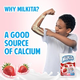 Milkita The Real Milk Candy Bag, Gluten Free Chewy Candies with Calcium & Real Milk, Zero Trans Fat, Low-Sugar, Strawberry Flavor, 25 Pcs