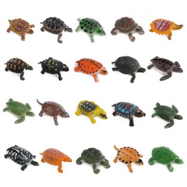 OOTSR 20 Pieces Turtle Figurines, Ocean Animal Small Turtle Realistic Plastic Turtles for Party Favour/Pet Turtle/Bathtub/Educational/Gift