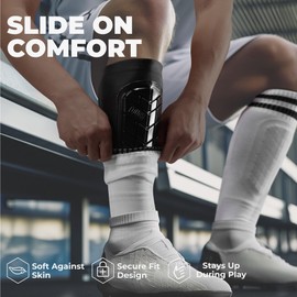 Tough Outdoors Padded Shin Guard Sleeves - Thick Long-Lasting EVA Foam Padding - Comfortable and Breathable Protection - Adults Youth & Kids for Soccer and Other Contact Sports - L