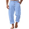 TRFIC Men's Linen Pants Casual Buttoned Yoga Pants Baggy Elastic