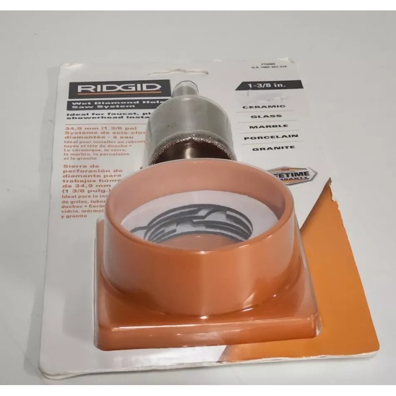 Ridgid 1-3/8" Inch Wet Diamond Hole Saw Kit Cordless Drill