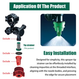 8079-PP-100 Sprayer Tip Strainer, Stainless Steel 100 Mesh Screen for Teejet Spray Nozzle Body - 20pcs