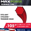 MaxPower 333716 Cyclone .105" Trimmer Head Replacement Strips (10 count),
