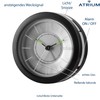 Atrium A106-7 designer alarm clock, round, analogue, grey, non-ticking, with