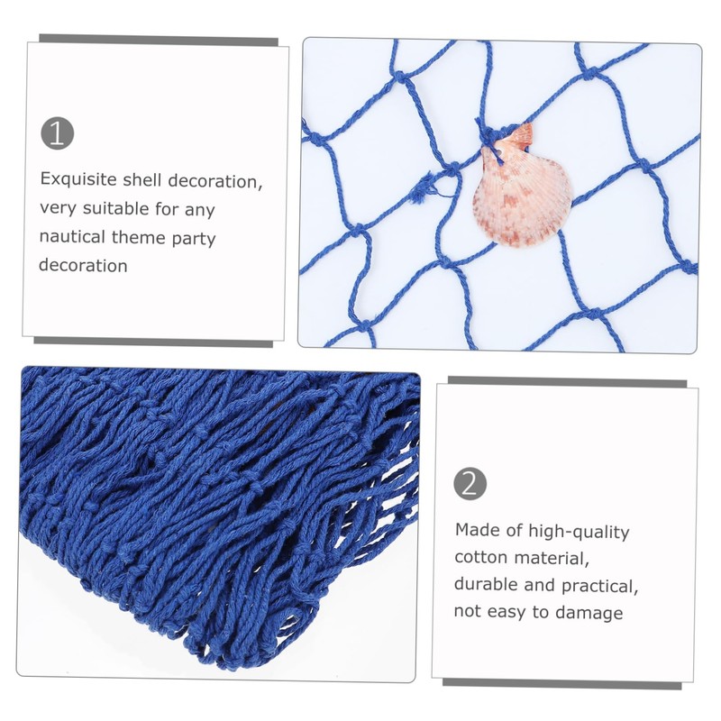 Kisangel Decorative Wall Hanging Fishing Net Mediterranean Cotton Photo Props