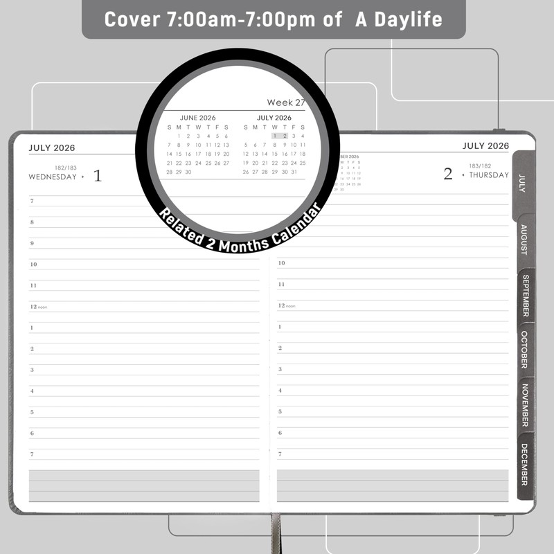 2026-2027 Diary - A5 Diary 2026-2027, Day Per Page from