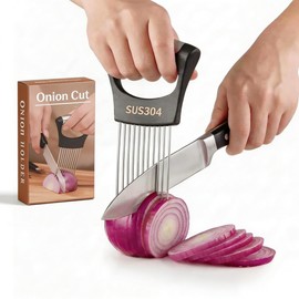 AOYYUBK 304 Stainless Steel Onion Holder & Slicer - Multi-Fruit Vegetable Fixing Tool with Sharp Prongs for Tomato, Lemon, Avocado - Safe Kitchen Gadget