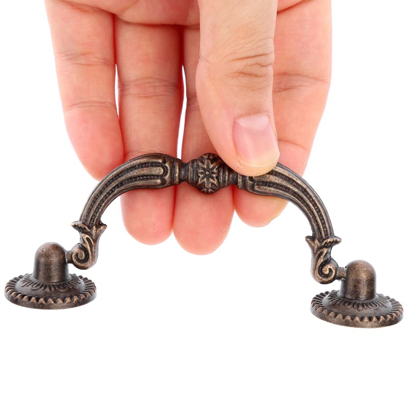 8PCS Vintage Drop Bail Dresser Drawer Pull Antique Bronze Cabinet