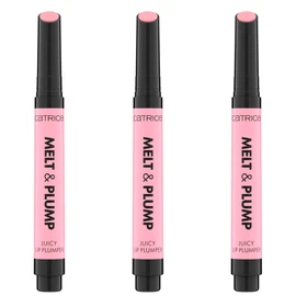 Catrice Melt & Plump Juicy Lip Plumper, No. 010, Pink, Moisturising, Volumising, Vegan, No Preservatives, No Parabens, No Microplastic Particles, Pack of 3 (3 x 1.8 g)