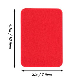 12 Pieces Red Premium Quality Fabric Iron-on Patches, Strong Glue, 100% Cotton Repair Decorating Kit, Size 3" x 4-1/4" (7.5 cm x 10.5 cm)