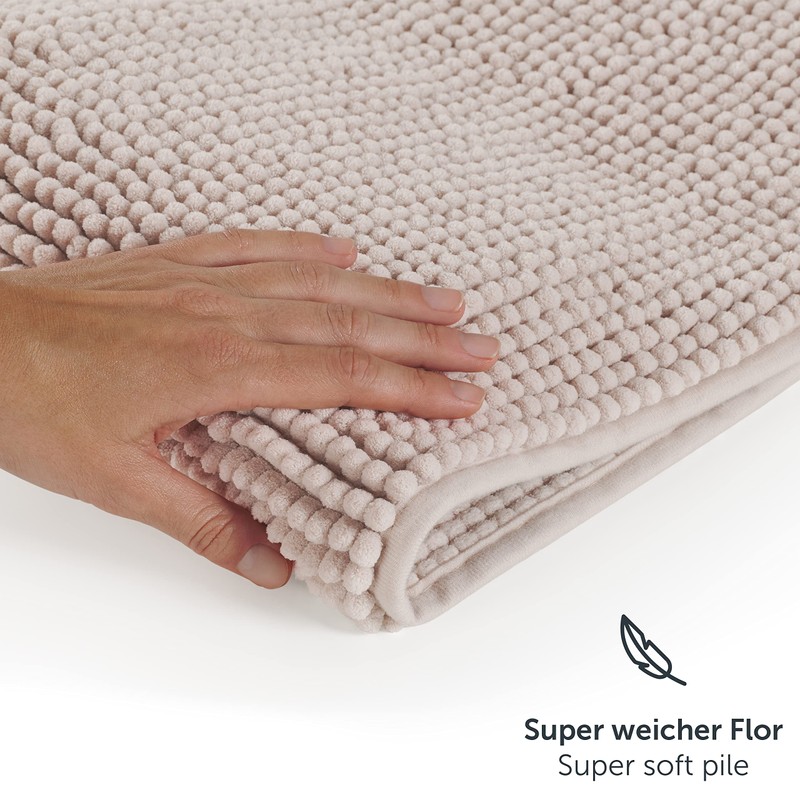Blumtal Badematte 40x60 cm Chenille - Oeko-TEX zertifizierter Badteppich -