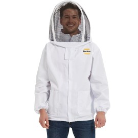 Mr.Bee Beekeeping Suit Jacket with Ventilated Mesh Fabric Fencing Veil Hood