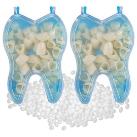 Dental Temporary Tooth Cap Crown Veneers Front Back Anterior and Molar Posterior Teeth with Tooth Repair Thermal Beads Cap Filler for Missing Broken Teeth (100 Pcs Front Teeth)