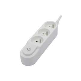 CHACON 3 x 16 Amp White 1.5 m Designer Strip with Switch and Spade Connector