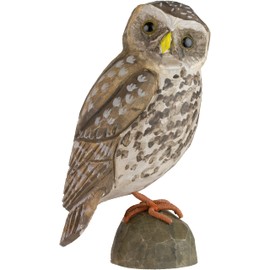 WILDLIFEGARDEN Wildlife Garden WG455 DecoBird Owl - Hand Carved Decorative Wooden Bird - Large European Birds