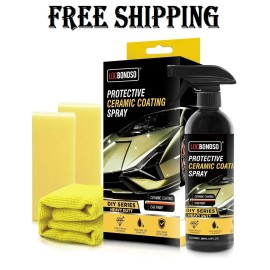 LOCBONDSO Ceramic Coating Spray for Cars - Shiny Car Stuff, Hydrophobic Car Wax Spray 10oz