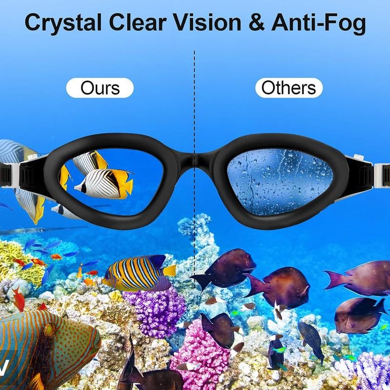 Polarized Swim Goggles, Swimming Goggles Anti-Glare Anti-Fog - Color: Mirror