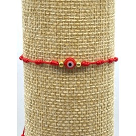 Evil Eye Red String Knot Cord Bracelet Bad Energy Protect Round Red PACK X 3