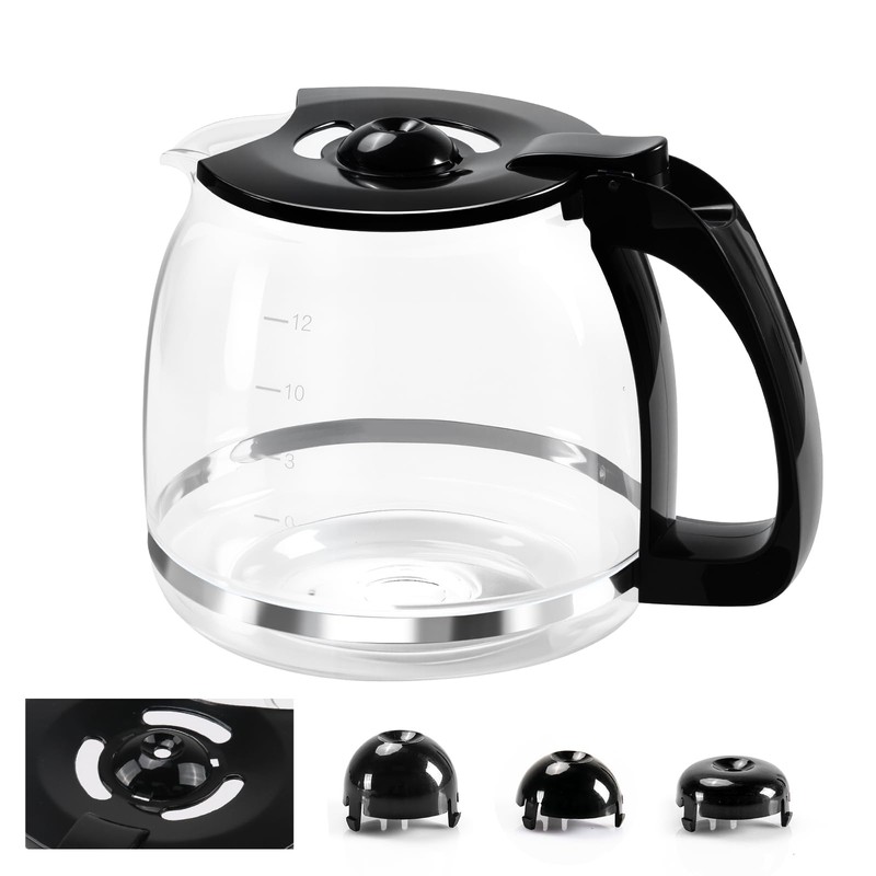 12-Cup Glass Coffee Carafe Replacement Pot Compatible with Mr Coffee,
