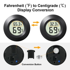 WWHAKO 4-Pack Mini Hygrometer Indoor Humidity Meter, Indoor Thermometer Temperature Gauge Humidity Sensor Monitor, Small Digital Thermometer Hygrometer (℉) or (℃) for Humidor,Reptile Thermostat, Jars