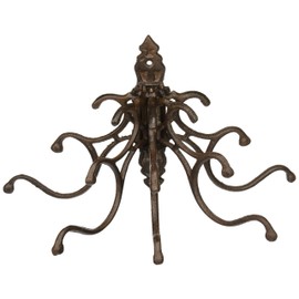 Victorian Folding Coat Hat Rack 5 Prong Swivel Hook