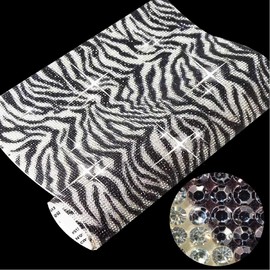 12000pcs Zebra Print Rhinestone Stickers Bling Crystal Diamond 2 mm Rhinestone Sheets Self Adhesive Crystal Stickers for Christmas Gift Car Decoration Gem Stickers(9.4 Inch x 7.9 Inch)
