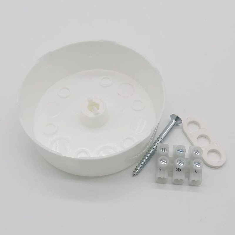White Junction Box with 3-Pin Terminal and Accessories Diameter 73