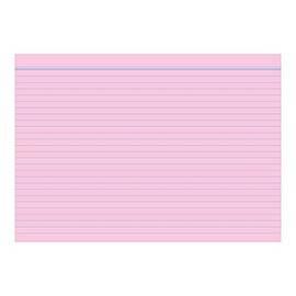 RNKVERLAG 115053 Index Cards Lined 7 mm Pink DIN A5 1 Pack of 100 Cards