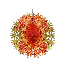 Davies Red/Gold Christmas 2 Tone Foil Ceiling Decorations - 30cm Ball