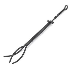 Oakestry Rope Handle Single Tool, Fireplace Tongs, Standard 28-in, Black