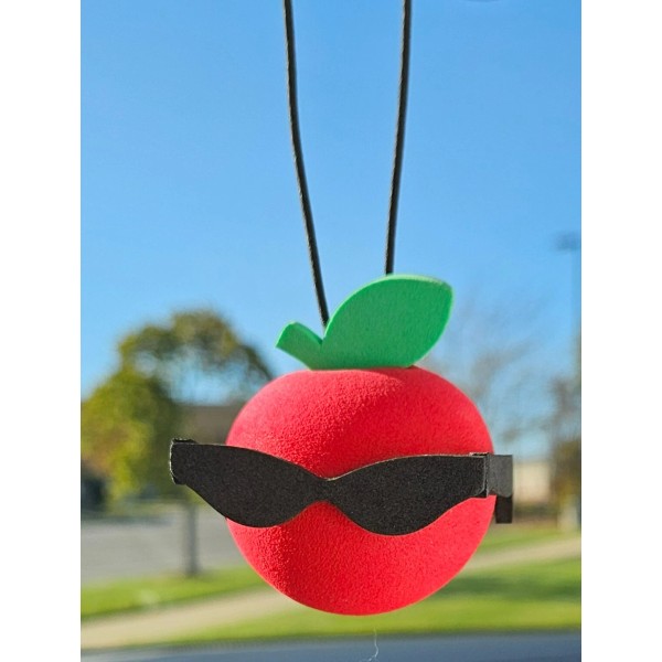 Cute Red Apple Rear-View Car Mirror Dangler Hanging Charm Auto