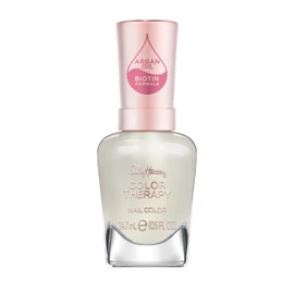Sally Hansen Color Therapy Nail Polish | Biotin, Argan Oil, Long Lasting, Healthy Nails, Nail Strengthener, Sheer | 111 Fluer-t | Light Ivory Pearlescent Nail Color