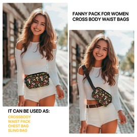 Mushroom Fanny Pack for Women Belt Bag Casual Waist Bags for Running Workout Hiking Traveling