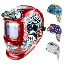 TRQWH Solar-Powered True Color Auto-Darkening Welding Helmet & Welding Cap Set