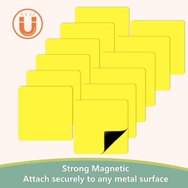 VEOOK Reusable Magnetic Sticky Notes, 12 Pack 3"x3" Dry Erase Magnets Magnetic Labels, Easy to Post Notes for Whiteboard, Fridge, Locker, Cabinet, Door, Office Classroom Supplies(RM-01)