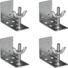 4pcs Mounting L Bracket and wingnut for Woven Wood or Bamboo Shade Universal Design for Inside, Ceiling or Wall Mount Roman Fold Shade