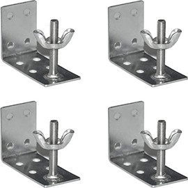 4pcs Mounting L Bracket and wingnut for Woven Wood or Bamboo Shade Universal Design for Inside, Ceiling or Wall Mount Roman Fold Shade