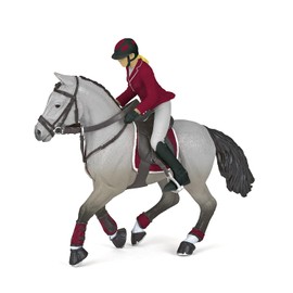 Papo Competition Horse With Riding Girl , Red
