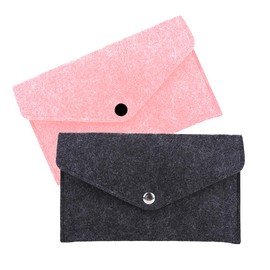 SGERUFZ 2 Pcs Leather Money Envelopes, Banknote Storage, Reusable Wallet, Budget Envelope, Purse for Travel Men Boys (Black, 2 Colours), multicoloured