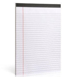 ZZTX Legal Pads 8.5 x 11 Inch White Writing Notepad, Lined Writing Pads for Work Office School, 50 Sheets Per Pad, A4, 1 Pack